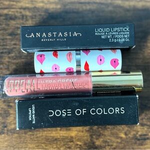 Dose of Colors, Anastasia, Clinique Lipstick, Appeal Liquid Lipstick Bundle of 4